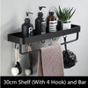 Black Bathroom Shelf Wall-Mounted